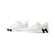 将图像加载到图库查看器中,HERMES Sneakers Bouncing White Textured Mesh Chèvre Velour Size 37