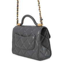 Load image into Gallery viewer, CHANEL Matelasse Top Handle ChainShoulder Bag GrayAS4956 Lambskin