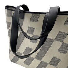 将图像加载到图库查看器中,HERMES H Ambie Tote Bag Black/Ecru Toile H Swift Leather Size GM