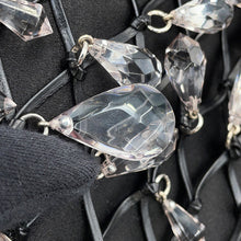 将图像加载到图库查看器中,PRADA Bijoux Drawstring Bag ChainShoulder Bag Black Satin Leather