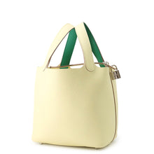 将图像加载到图库查看器中,HERMES Picotin Lock Eclat Jaune Milton/Vert Vertigo Taurillon Clemence Size PM
