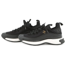 将图像加载到图库查看器中,CHANEL CC Logo Low Cut Sneakers BlackG35617 Fabric Calf Leather Size 38