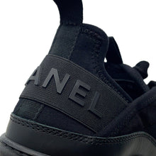 将图像加载到图库查看器中,CHANEL CC Logo Low Cut Sneakers BlackG35617 Fabric Calf Leather Size 38