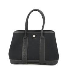 将图像加载到图库查看器中,HERMES Garden Party Black Toile Officier Negonda Leather Size TTPM