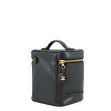 将图像加载到图库查看器中,CHANEL CC Logo vanity bag BlackA01998 Caviar Leather