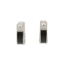 Load image into Gallery viewer, HERMES Earrings 《Joquette》 Size PM Black Box Calf Leather Metal