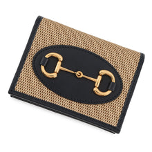 Load image into Gallery viewer, GUCCI Horsebit 1955 Compact Wallet Beige/Navy621887 Canvas/Leather