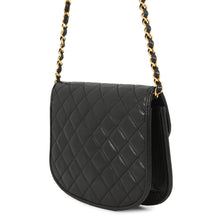 Load image into Gallery viewer, CHANEL Paris Exclusive Matelasse Fan-Shaped Single-Flap Chain Shoulder Bag Black Lambskin