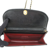 Load image into Gallery viewer, CHANEL Paris Exclusive Matelasse Fan-Shaped Single-Flap Chain Shoulder Bag Black Lambskin