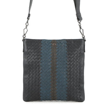 将图像加载到图库查看器中,Bottega Veneta INTRECCIATO Club Fumé Messenger Bag Shoulder Bag Blue/Black387302 Leather