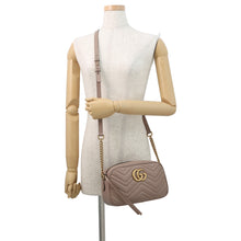 将图像加载到图库查看器中,GUCCI GG Marmont ChainShoulder Bag Jasmin Flower447632 Leather Size Small