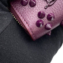 将图像加载到图库查看器中,Christian Louboutin Panettone Studded Zip Around Wallet Purple3175224 Leather