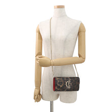 将图像加载到图库查看器中,Christian Louboutin LOUBI54 Leopard Pattern 2-Way Chain Wallet Brown3235267 Leather