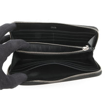 Load image into Gallery viewer, Dior Oblique Galaxy Leather Round Zip Wallet Black2ESBC252VPD Leather