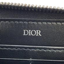 将图像加载到图库查看器中,Dior Oblique Galaxy Leather Round Zip Wallet Black2ESBC252VPD Leather