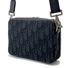 将图像加载到图库查看器中,Dior Oblique Jacquard Zip Pouch Shoulder Bag Black2OBBC119YSE Canvas Leather