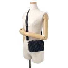 将图像加载到图库查看器中,Dior Oblique Jacquard Zip Pouch Shoulder Bag Black2OBBC119YSE Canvas Leather