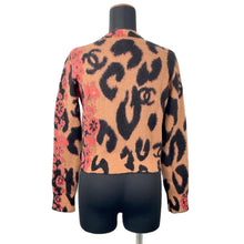 Load image into Gallery viewer, CHANEL Leopard knit sweater Size 36 Brown/Black/PinkP75361 Cashmere43% Mohair 32% Polyamide19% Wool 6%