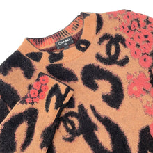 Load image into Gallery viewer, CHANEL Leopard knit sweater Size 36 Brown/Black/PinkP75361 Cashmere43% Mohair 32% Polyamide19% Wool 6%