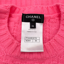 将图像加载到图库查看器中,CHANEL Knit Top Sweater with CC Logo Size 36 PinkP75341 Wool50% Cashmere50%