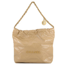 将图像加载到图库查看器中,CHANEL CHANEL 22 Chain Shoulder Bag BeigeAS3260 Shiny Calf Leather Size Small