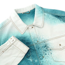 将图像加载到图库查看器中,LOUIS VUITTON Spray Denim Jacket Size 48 Blue/WhiteRM231M U14 HOA10W Cotton100%