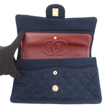 将图像加载到图库查看器中,CHANEL Matelasse W-Flap W-Chain Shoulder Bag NavyA01112 CottonJersy Size 25