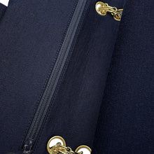 Load image into Gallery viewer, CHANEL Matelasse W-Flap W-Chain Shoulder Bag NavyA01112 CottonJersy Size 25