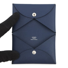 将图像加载到图库查看器中,HERMES Calvi blue navy Epsom