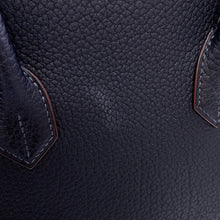 将图像加载到图库查看器中,HERMES Birkin Club Blue Indigo/Rouge Casaque/Fauve Fjord Leather Barenia Leather Ottoman Size 35