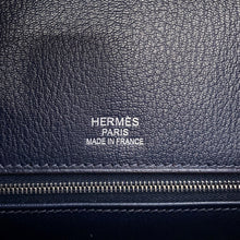 将图像加载到图库查看器中,HERMES Birkin Club Blue Indigo/Rouge Casaque/Fauve Fjord Leather Barenia Leather Ottoman Size 35