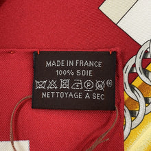 Load image into Gallery viewer, HERMES Carre 90 《Arcuate connection》 Size 90 Rouge・Cui / Greige / Halzan Silk100%