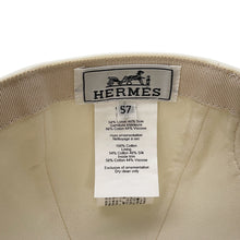 将图像加载到图库查看器中,HERMES Serena H Electric Cap Size 57 Blanc Lotus Cotton100%