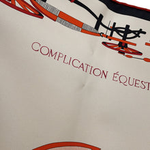 Load image into Gallery viewer, HERMES Carre COMPLICATION EQUESTRE Size 90 Claim/Orange/Black Silk100%