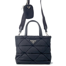 将图像加载到图库查看器中,PRADA Padded 2way Tote Bag Black1BG373 Nylon Size Small