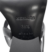 Load image into Gallery viewer, HERMES Lipari Sandals 70 Black Leather Size 38 1/2