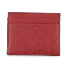 将图像加载到图库查看器中,Valentino Garavani V Logo Cherry Fick Embroidery Card Holder Blue/Red7W2P0AJ7BRJ Denim/Leather