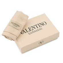 将图像加载到图库查看器中,Valentino Garavani V Logo Cherry Fick Embroidery Card Holder Blue/Red7W2P0AJ7BRJ Denim/Leather