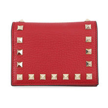 将图像加载到图库查看器中,Valentino Garavani Rock Studded Compact Wallet Red5W2P0P39VSH Leather
