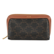 Load image into Gallery viewer, CELINE Triomphe Cosmetic Pouch Tan4M1622CZJ.04LU PVC Leather Size Small