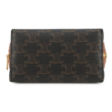 Load image into Gallery viewer, CELINE Triomphe Cosmetic Pouch Tan4M1622CZJ.04LU PVC Leather Size Small