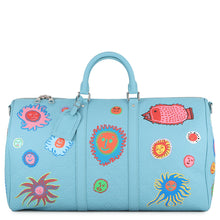 Load image into Gallery viewer, LOUIS VUITTON LVxYK KeepallBandouliere Blue/MulticolorM21713 Monogram・Taurillon Yayoi Kusama Size 50