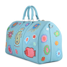 Load image into Gallery viewer, LOUIS VUITTON LVxYK KeepallBandouliere Blue/MulticolorM21713 Monogram・Taurillon Yayoi Kusama Size 50