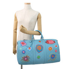 Load image into Gallery viewer, LOUIS VUITTON LVxYK KeepallBandouliere Blue/MulticolorM21713 Monogram・Taurillon Yayoi Kusama Size 50