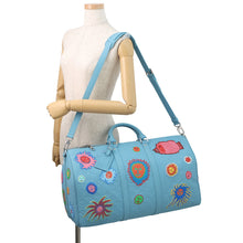 Load image into Gallery viewer, LOUIS VUITTON LVxYK KeepallBandouliere Blue/MulticolorM21713 Monogram・Taurillon Yayoi Kusama Size 50