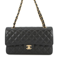 将图像加载到图库查看器中,CHANEL Matelasse W flap WChainShoulder Bag BlackA01112 Caviar Leather Size 25