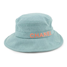Load image into Gallery viewer, CHANEL hat logo Size M Aqua Green Denim