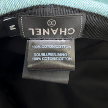 将图像加载到图库查看器中,CHANEL hat logo Size M Aqua Green Denim