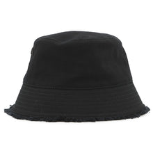 将图像加载到图库查看器中,PRADA Drill logo fringe bucket hat Size S Black1HC137 Cotton100%