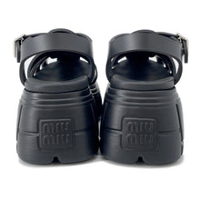 将图像加载到图库查看器中,MIUMIU Platform Sandals Black5X709D Rubber Size 39